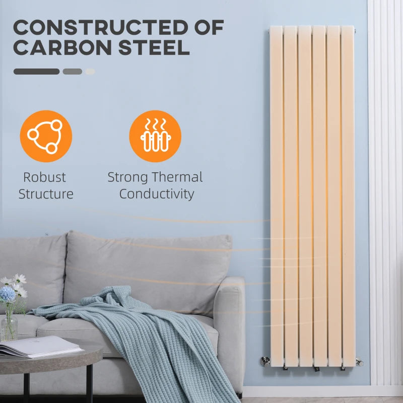 White Vertical Designer Radiator - 456 x 1800 mm Double Panel Wall Heater