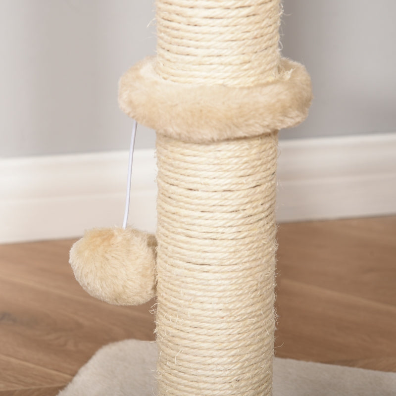 Cat Climbing Tower 100cm with Scratching Post and Toys - Grey