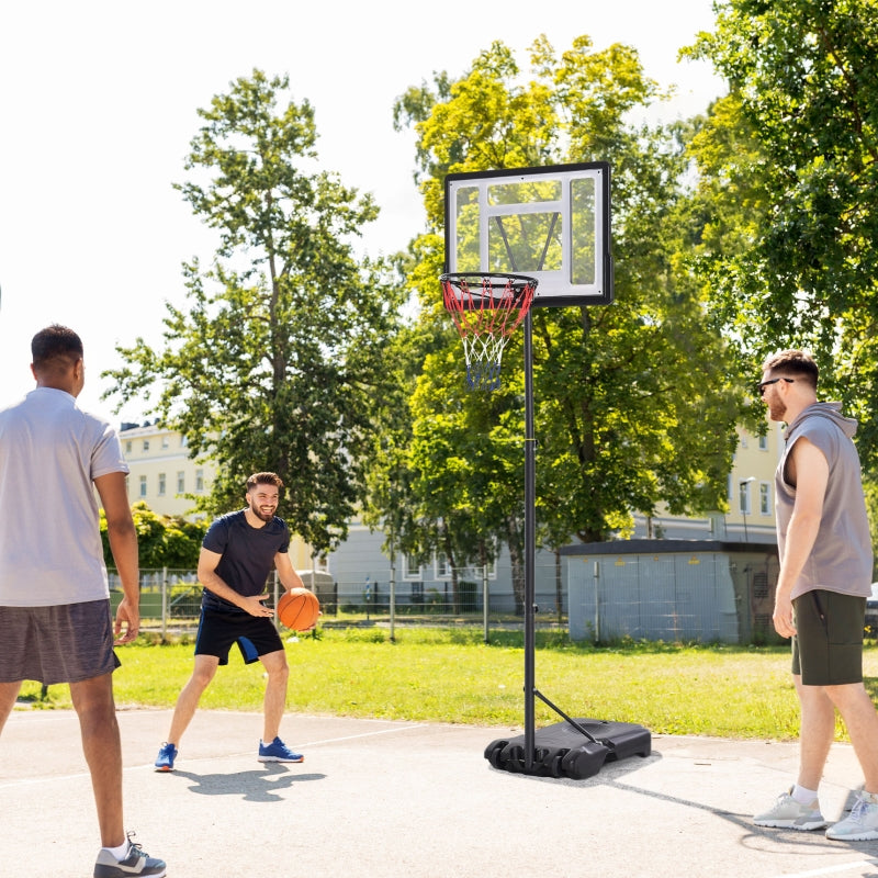 Adjustable Portable Basketball Hoop System - Black, Teens to Adults, 1.55-2.1m