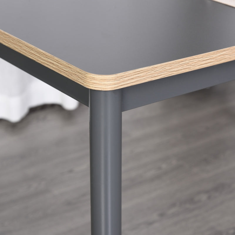 Grey Steel Frame Dining Table for 4 - 75x120x70cm, Minimalistic Style