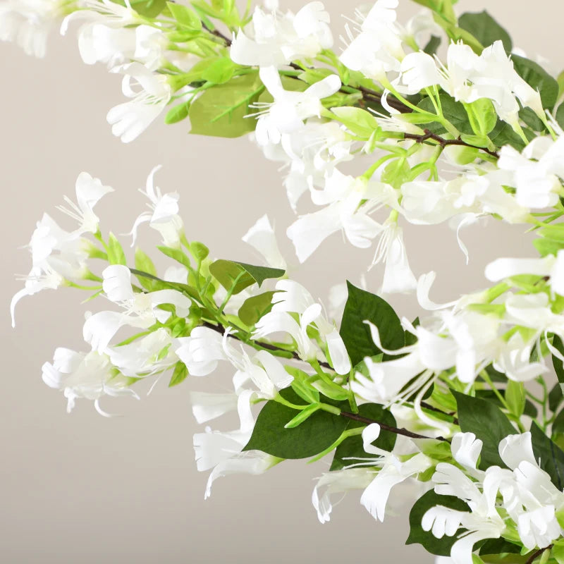 White Artificial Honeysuckle Flower in Pot - Indoor/Outdoor Fake Plant 15x15x150cm