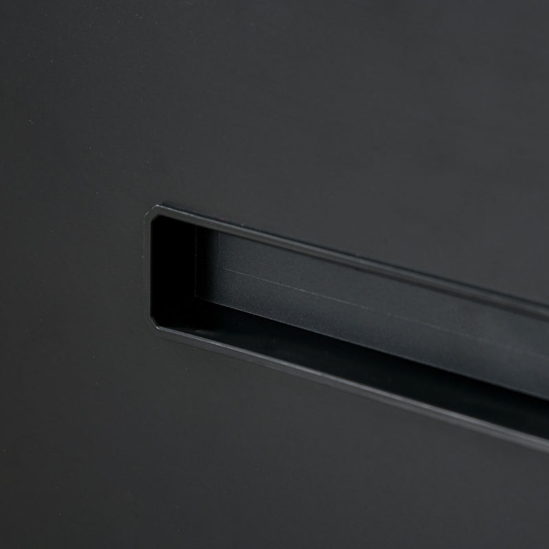 Black 2-Drawer Vertical File Cabinet with Lock, Adjustable Partition - A4/Letter Size