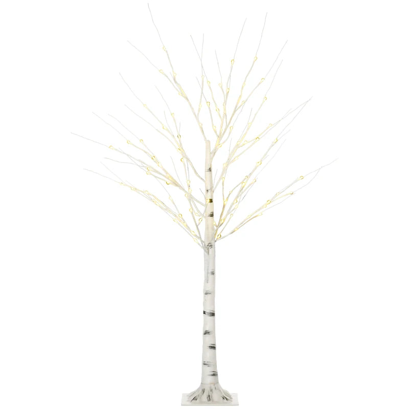 5ft White Birch Tree with Warm White LED Lights - Indoor/Outdoor