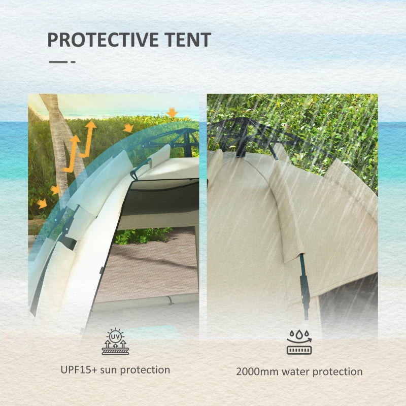 Green 3-Person Beach Tent with Extended Floor