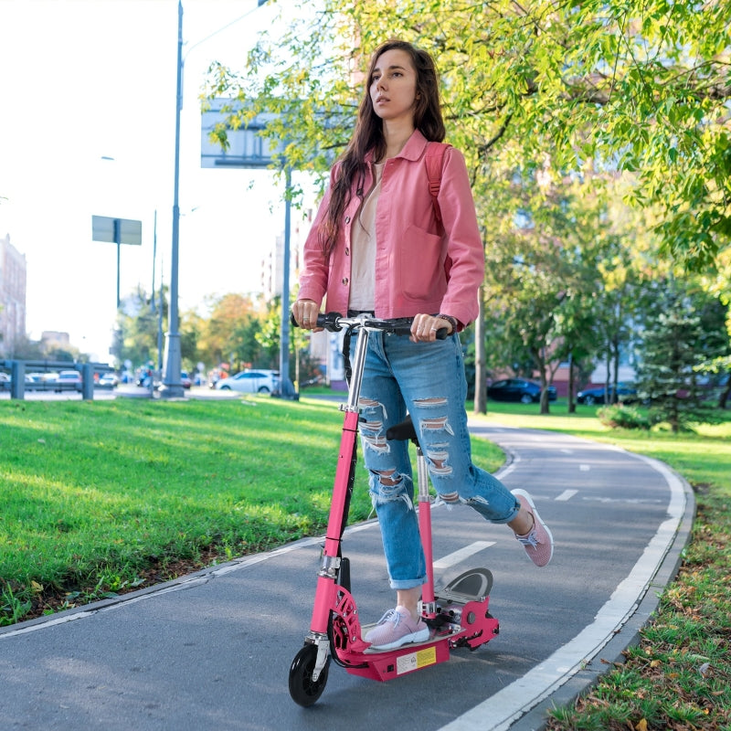 Foldable Pink Electric Scooter with Rechargeable Battery