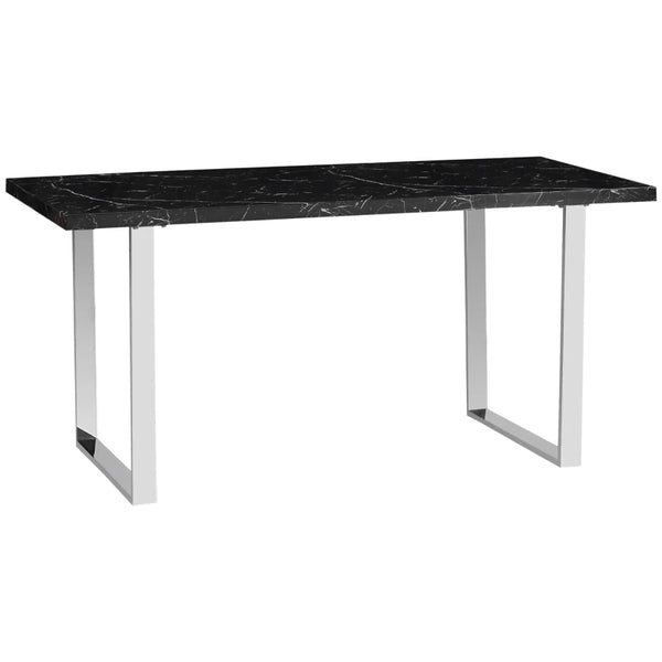 Black Marble Effect Dining Table for 6-8 People - 160 cm