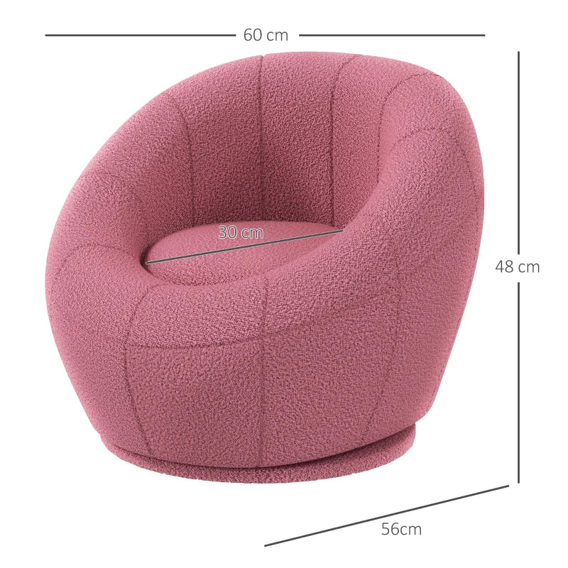 Modern Pink Swivel Armchair for Living Room, Bedroom, Home Office