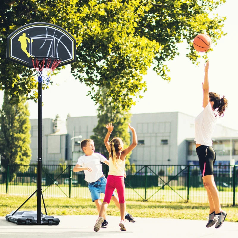 Adjustable Garden Basketball Stand - Black, Portable & Free Standing