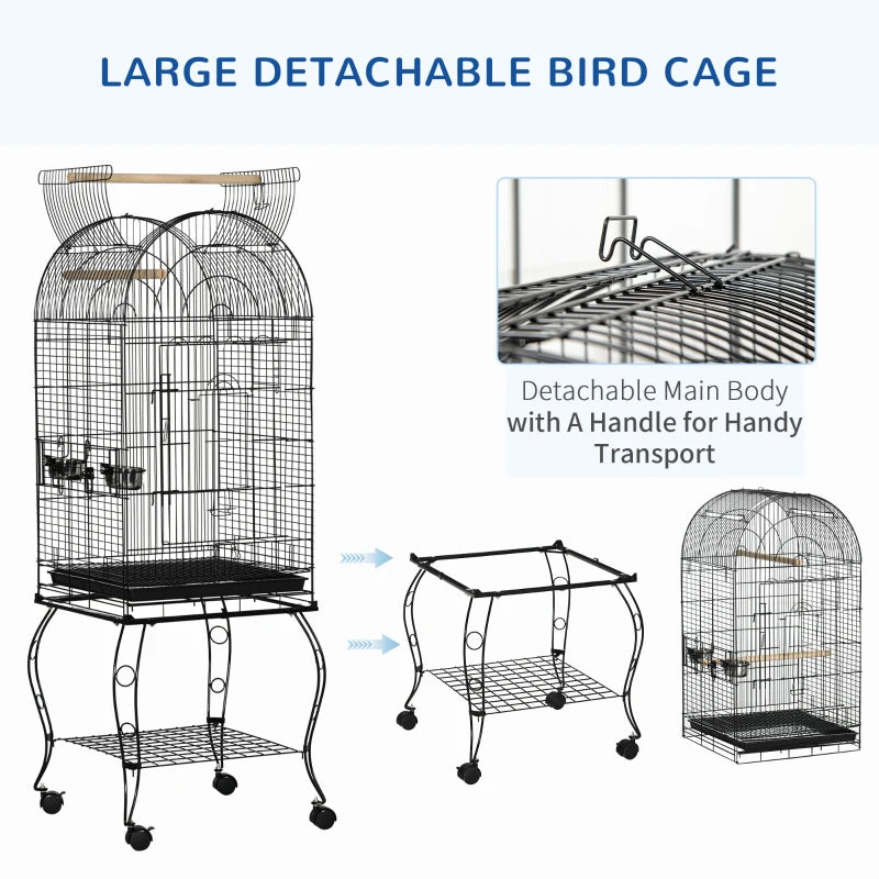 Pet Bird Cage with Wheels and Perch - 1.53m Height