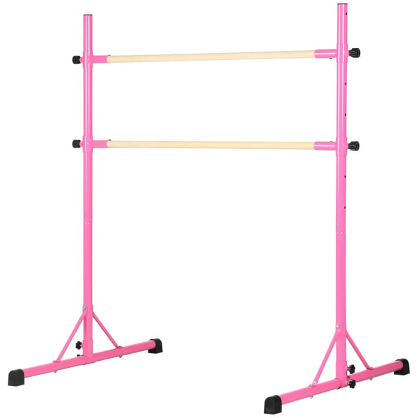 Adjustable Black Freestanding Ballet Barre with Non-slip Feet