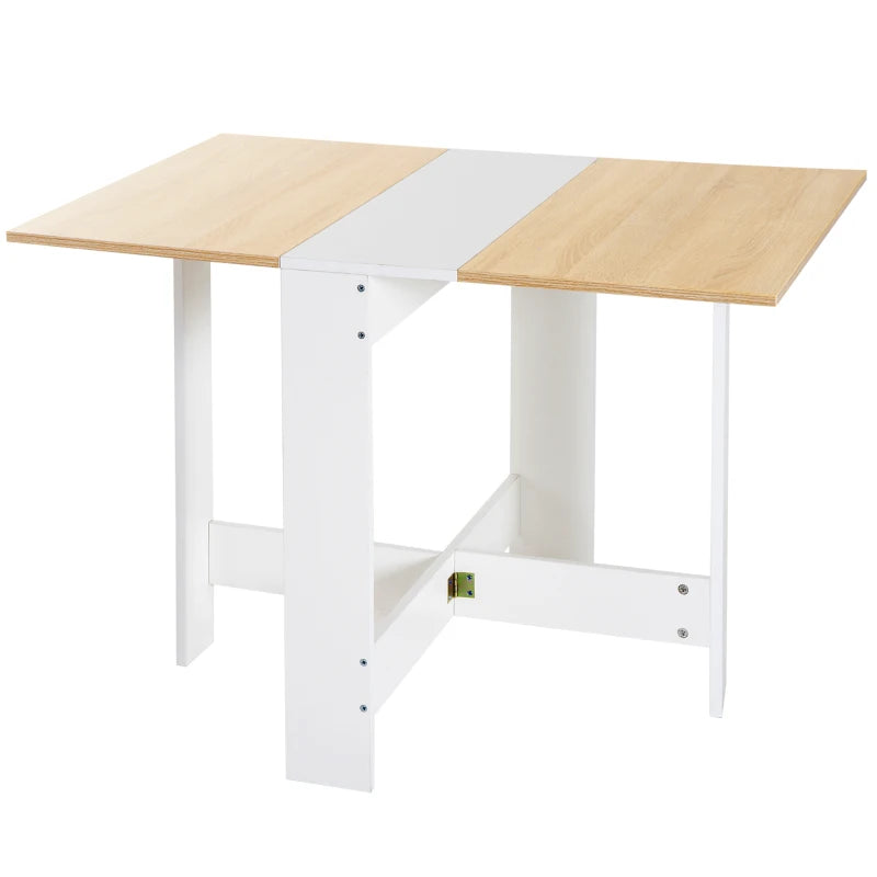 Oak and White Folding Desk - Space Saving Home Office Furniture