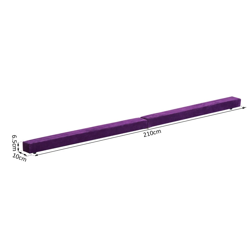 Purple Suede Upholstered Wooden Folding Balance Beam