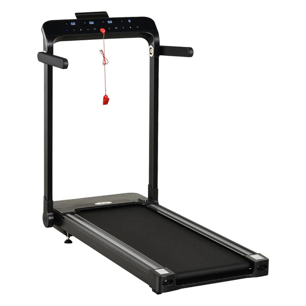 Compact Black Folding Treadmill, 1.85HP, 12KM/H Speed, LED Display