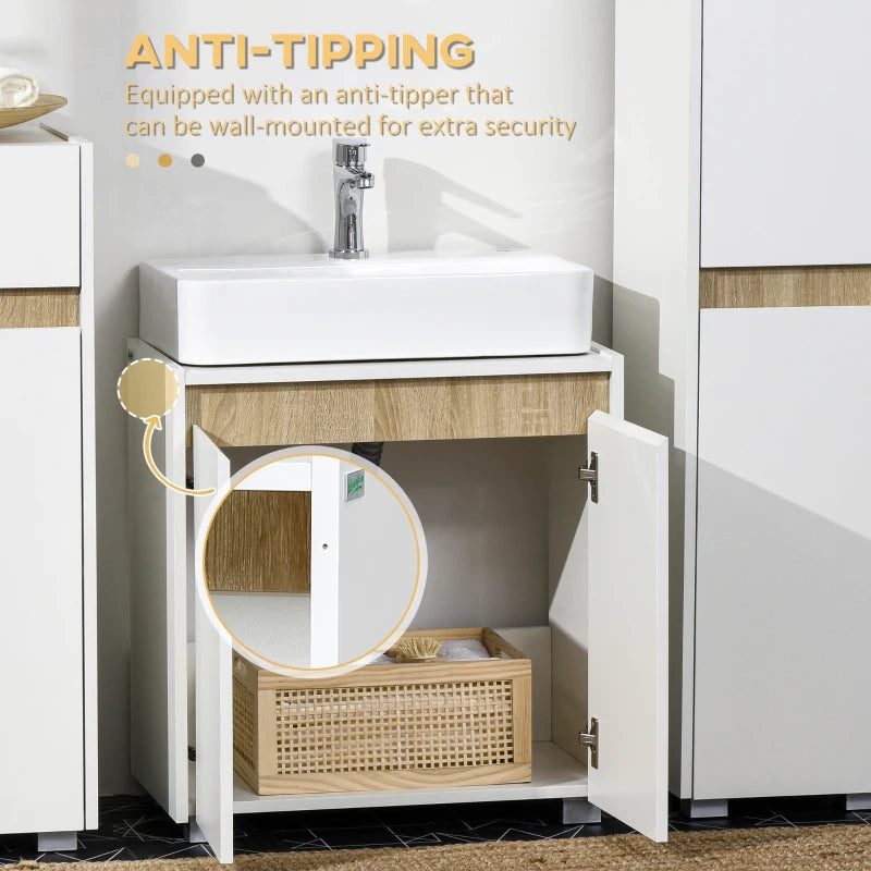 White Bathroom Under Sink Storage Cabinet