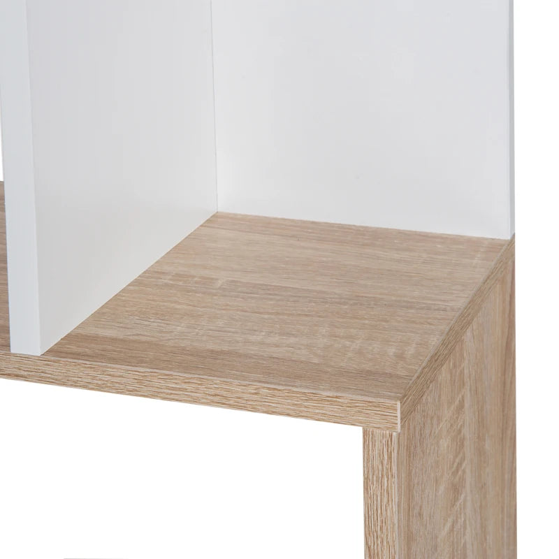 Four-Tier Double 'S' Shelving Unit - White & Oak