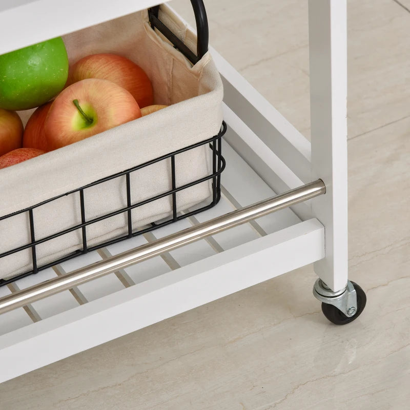 White 3-Tier Kitchen Storage Cart