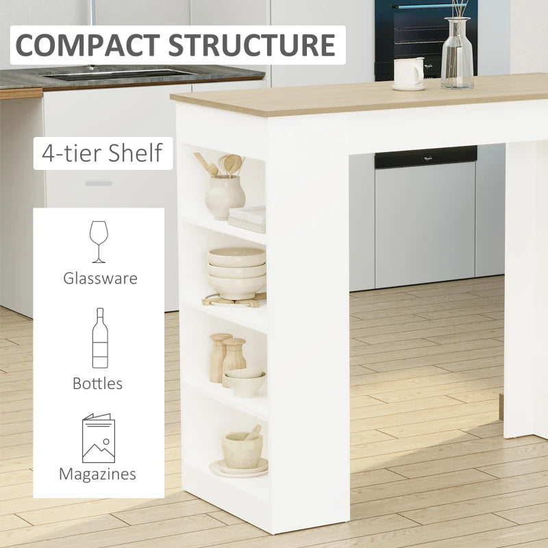 Natural 4-Tier Storage Bar Table