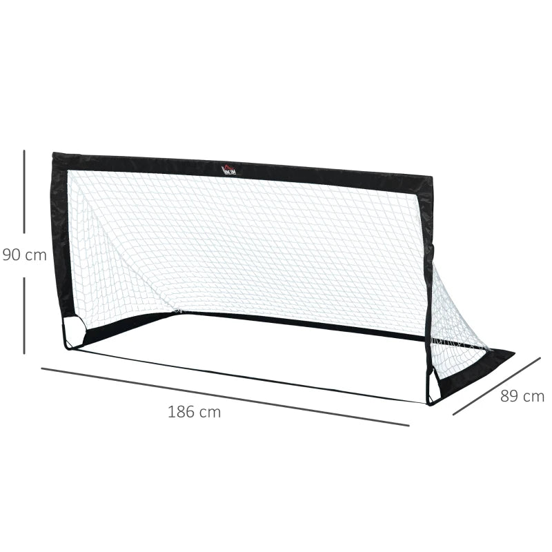 Black Foldable 6x3 ft Soccer Goal Net Set - 2 Pack