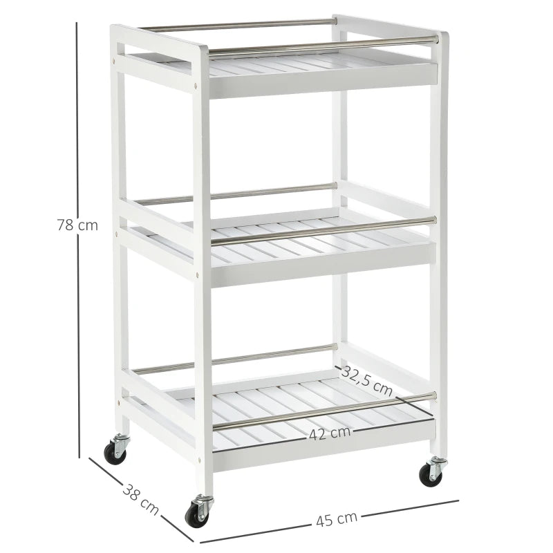 White 3-Tier Kitchen Storage Cart