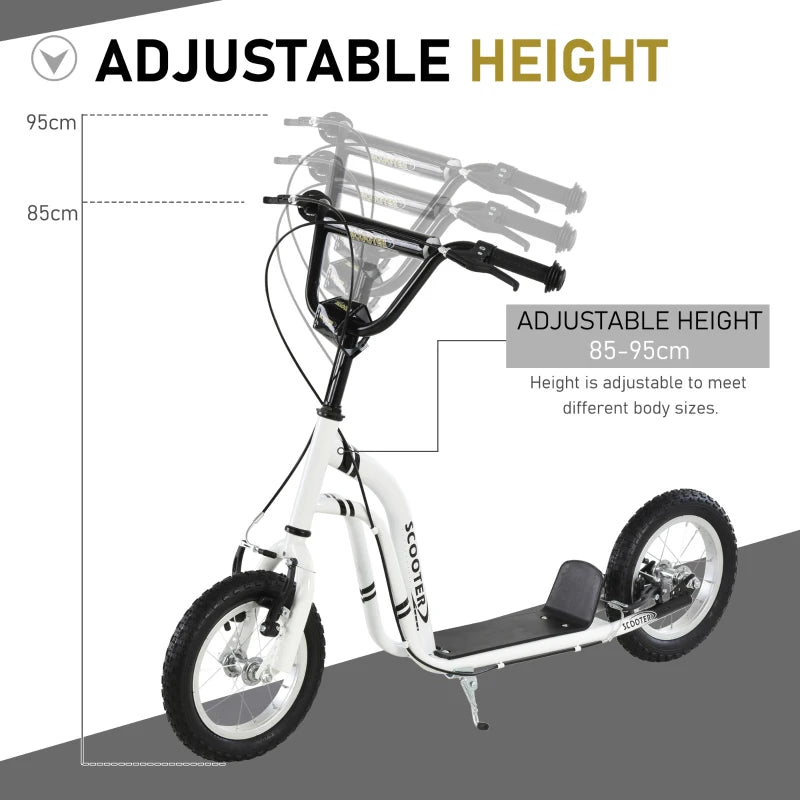 Adjustable Black 12" Metal Frame Kick Scooter with Dual Brakes