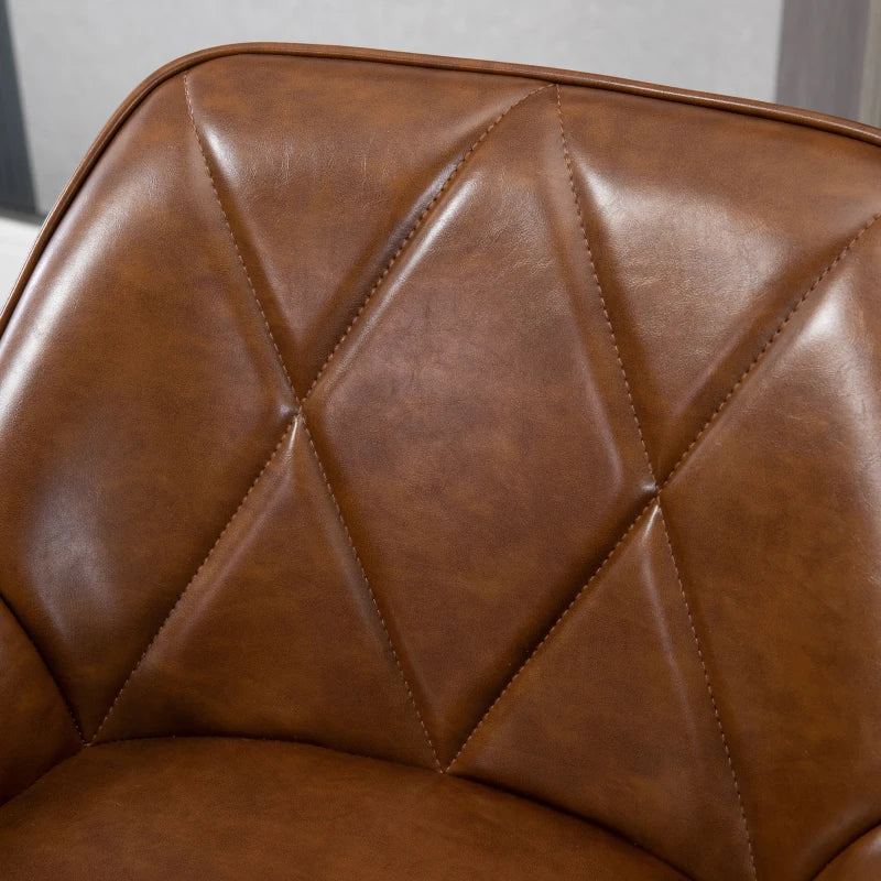 Brown Retro Bar Stools Set of 2 with Backrest and Footrest