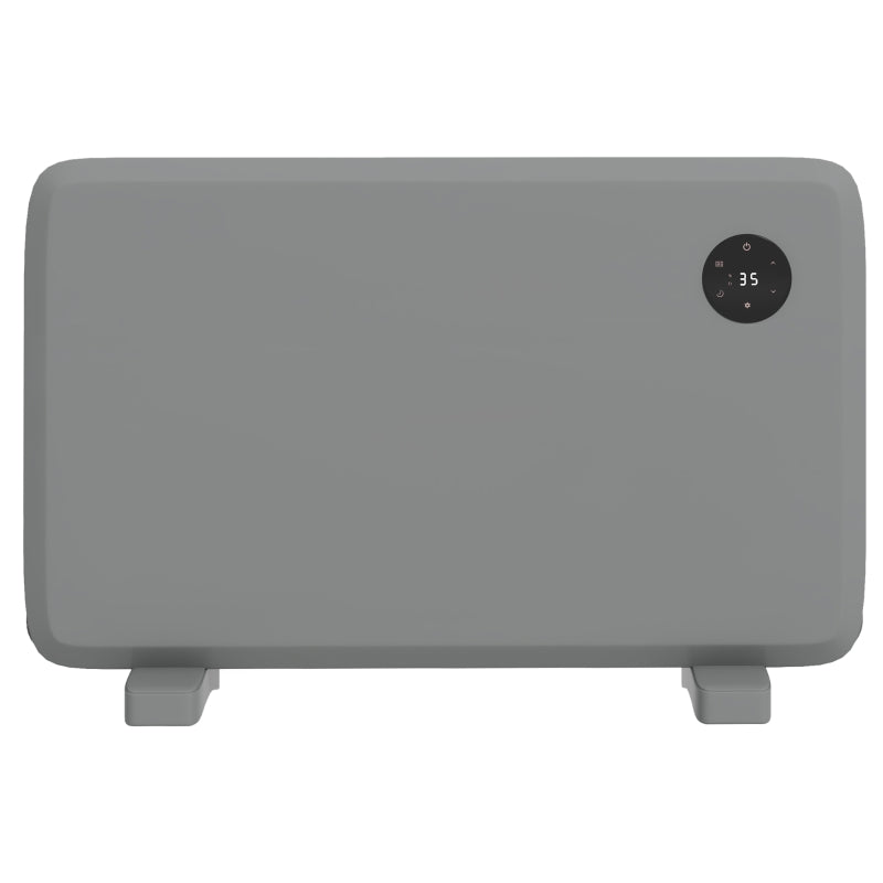 Grey Electric Convector Heater - Adjustable Thermostat, Timer