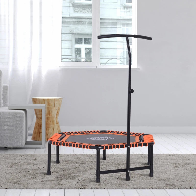 Adjustable Handle Mini Trampoline - Black/Orange