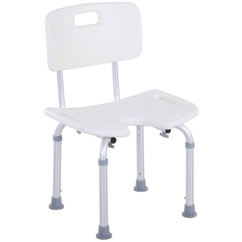 Adjustable Aluminum Bath Stool - White