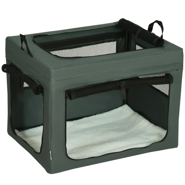 Grey Pet Carrier with Cushion for Miniature & Small Dogs - 69cm