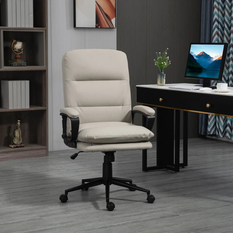 Light Grey Ergonomic Office Chair with Adjustable Height and Swivel Wheels