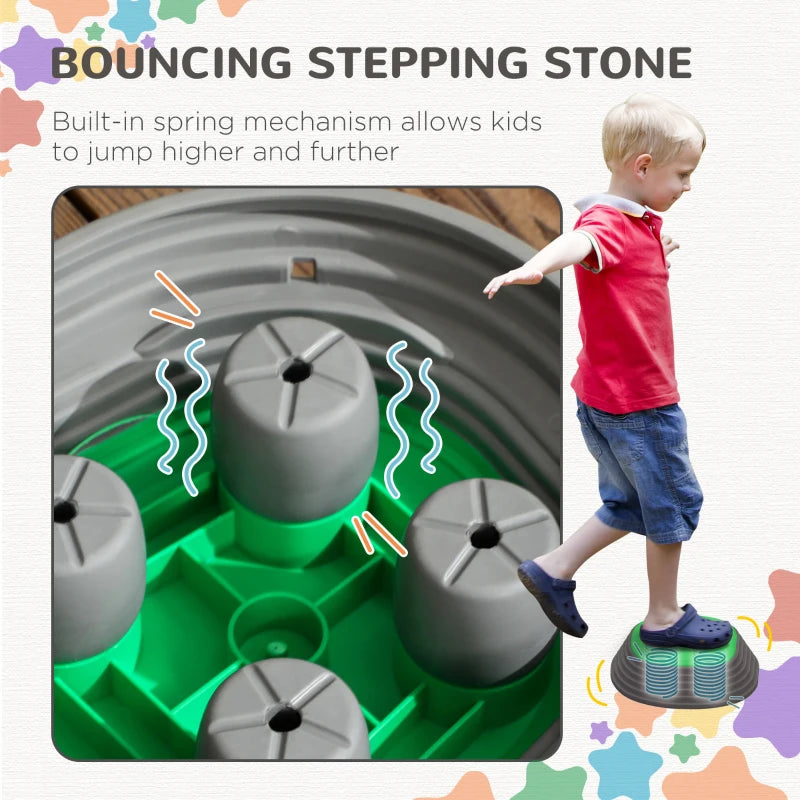 Starfish Balance Stones Set for Kids, 11-Piece Obstacle Course Kit - Indoor & Outdoor Sensory Play