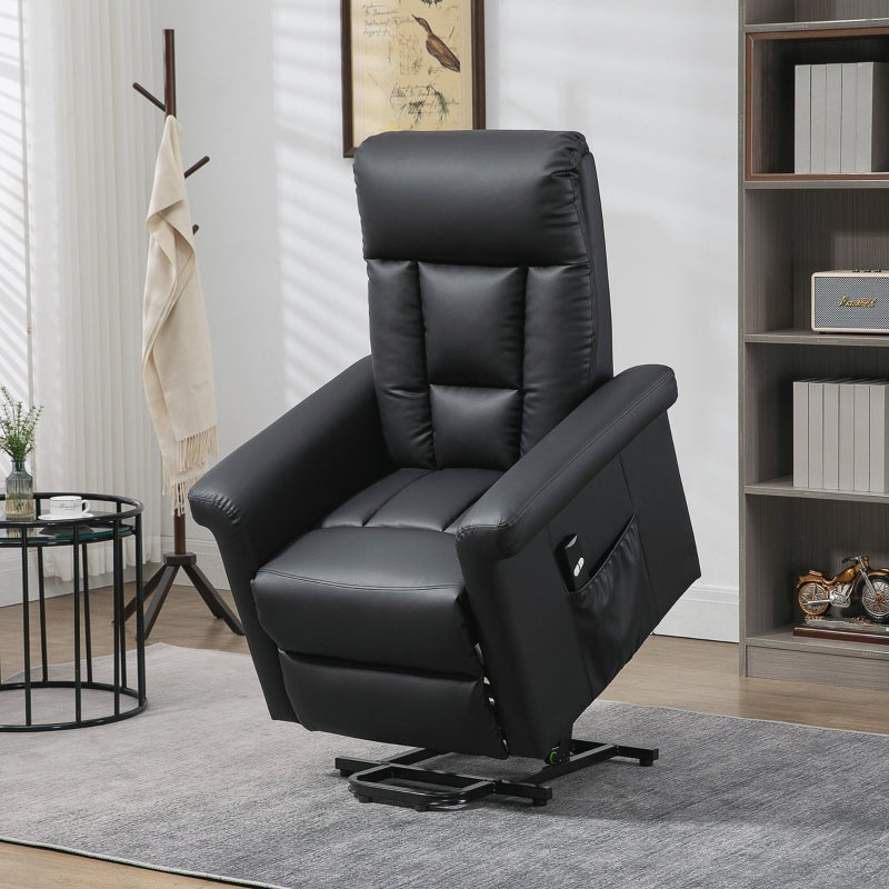 Black Power Lift Recliner Chair for Elderly with Remote Control