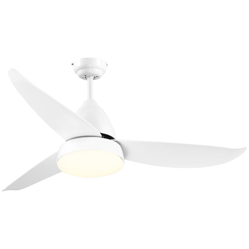 White Reversible Ceiling Fan with Light and Remote Control