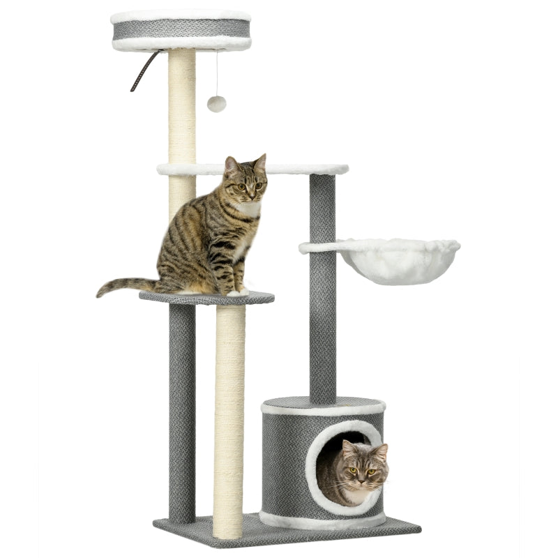 Grey Cat Climbing Tower with Scratching Posts, 132cm