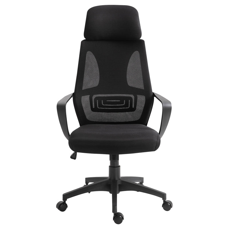 Black Ergonomic Mesh Office Chair with Lumbar Support & Headrest