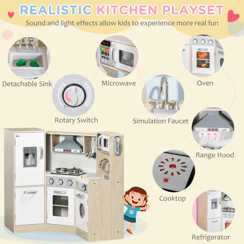 Kids Kitchen Playset with Accessories and Storage - Pink