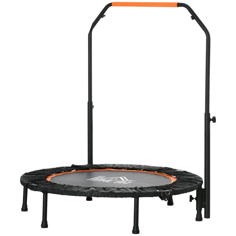 Black 40" Foldable Mini Fitness Trampoline with Adjustable Handle