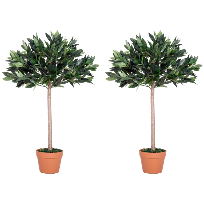 3ft Artificial Olive Tree Indoor Plant Greenery in Orange Pot Set of 2