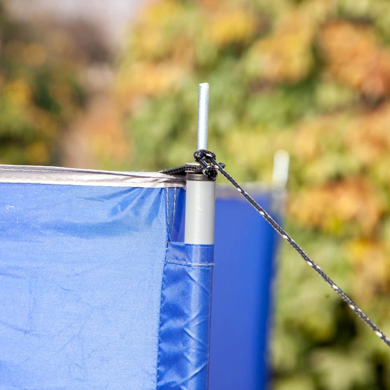 Portable Blue Camping Windbreak with Steel Poles, 620cm x 150cm