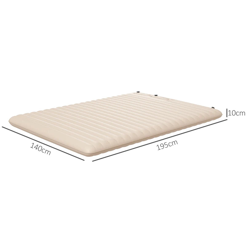 Double White Inflatable Mattress with Built-In Pump