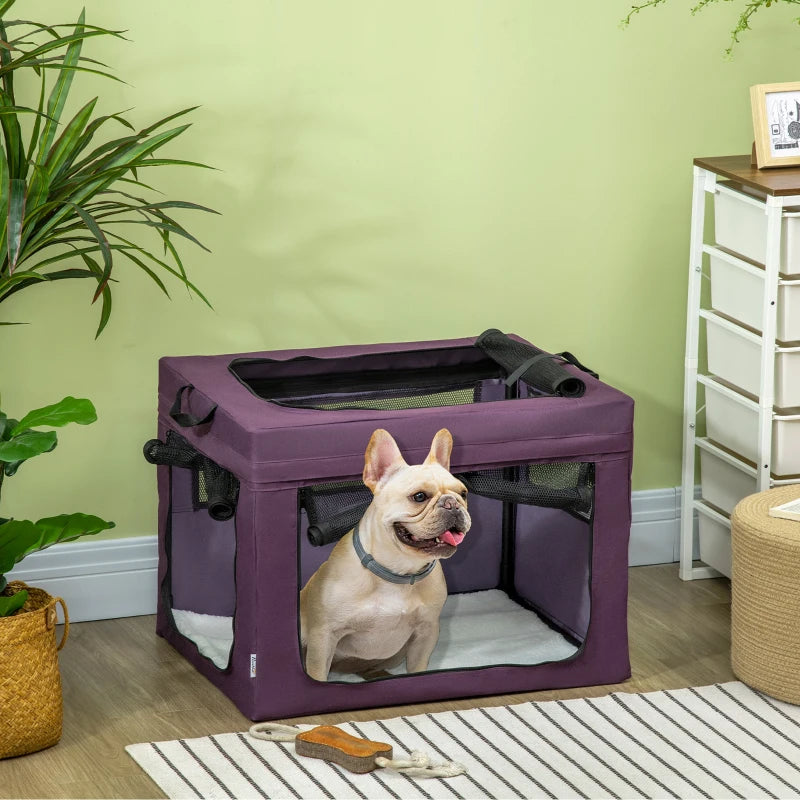 Purple Pet Carrier with Cushion for Miniature and Small Dogs - 69cm