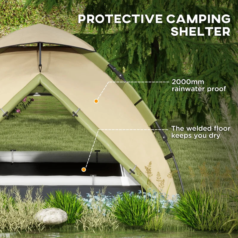 Dark Green 2-Person Camping Tent with Accessories