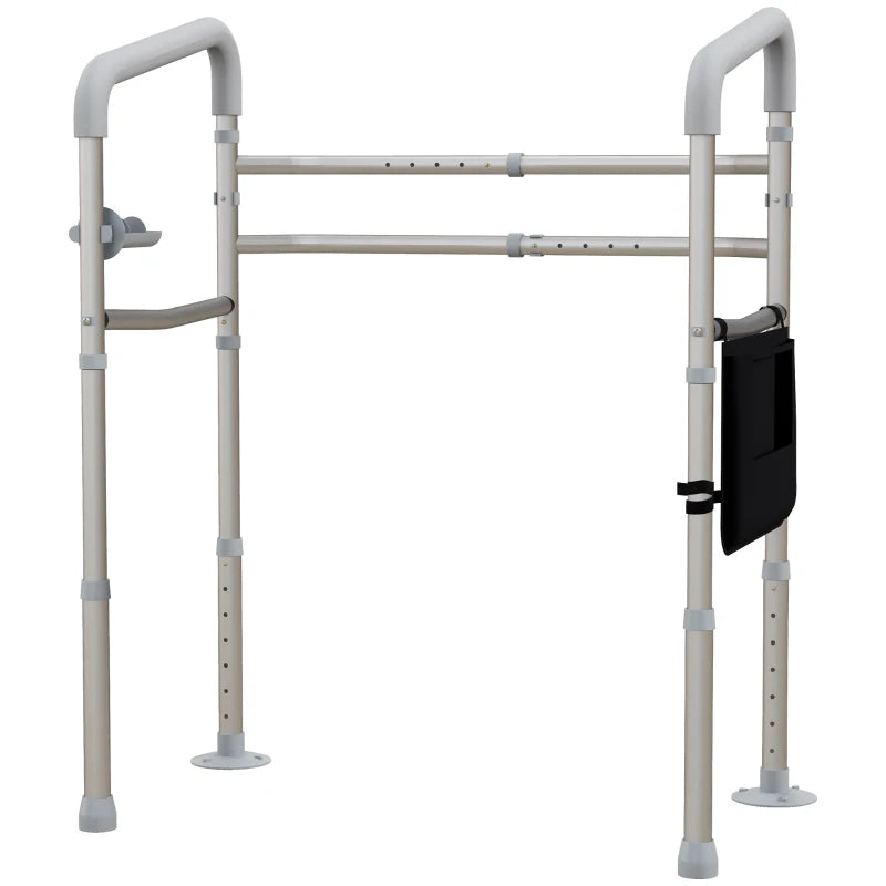 Adjustable Toilet Safety Frame with Arms, White, Elderly & Disabled Support