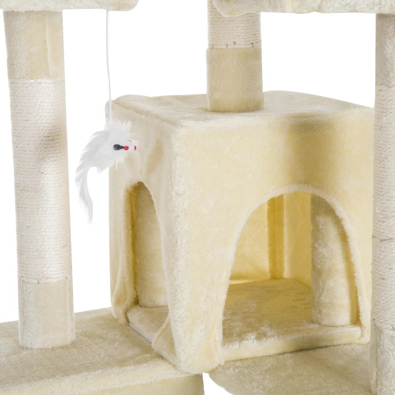 Beige Cat Scratching Post Tower - 27L×27W×28.5H cm