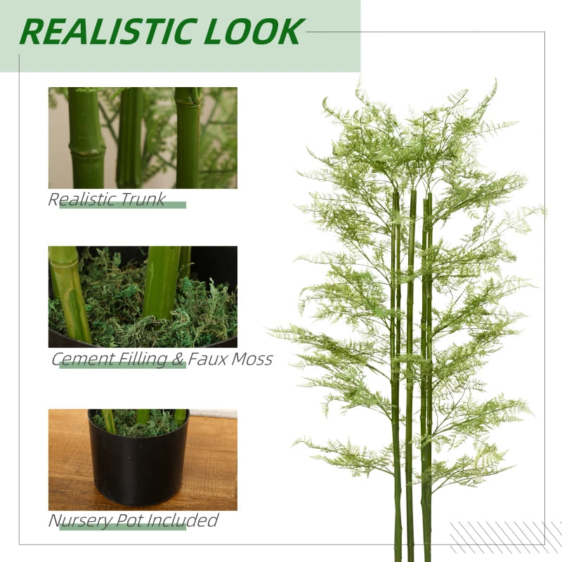 Green Artificial Asparagus Fern Tree in Pot - Indoor Outdoor Decor, 155cm