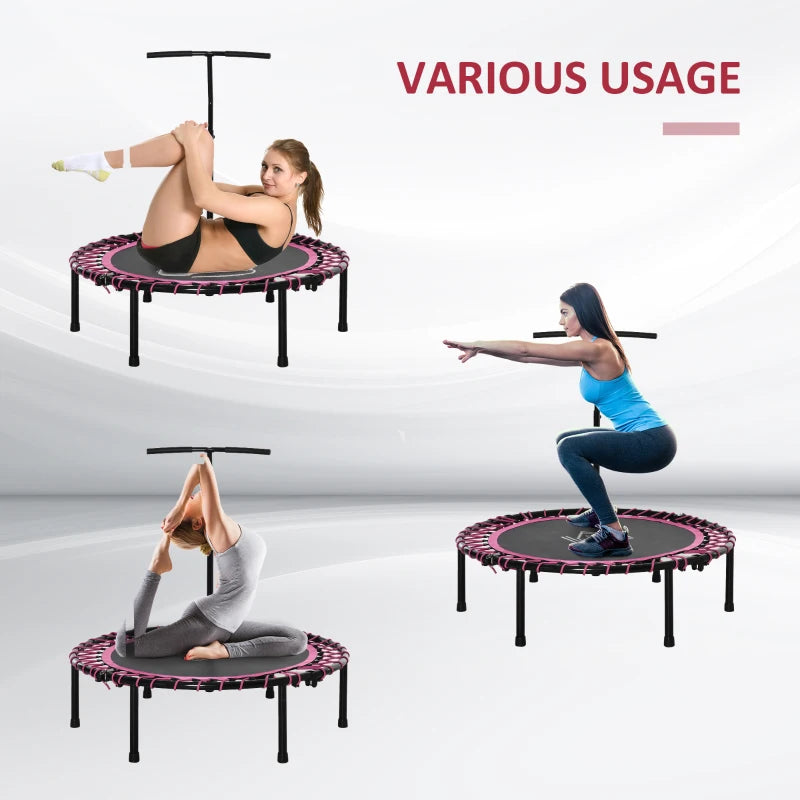 45" Pink Round Mini Trampoline with Adjustable Handle