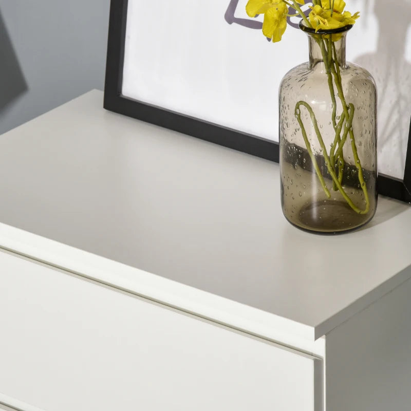 White 4-Drawer Storage Cabinet for Bedroom and Living Room