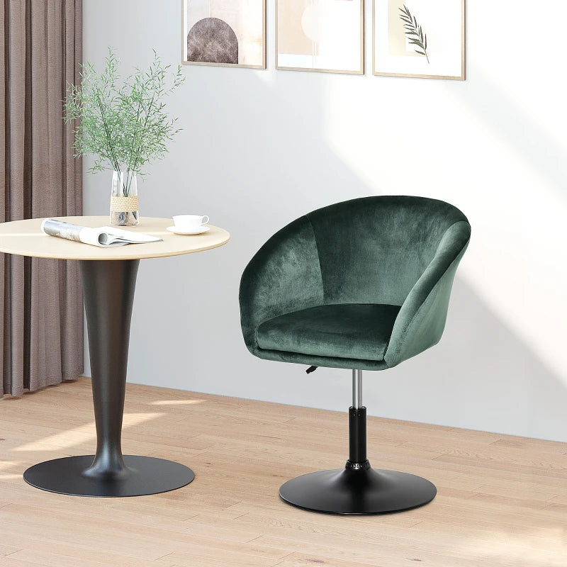 Green Swivel Fabric Bar Stool with Backrest and Adjustable Height