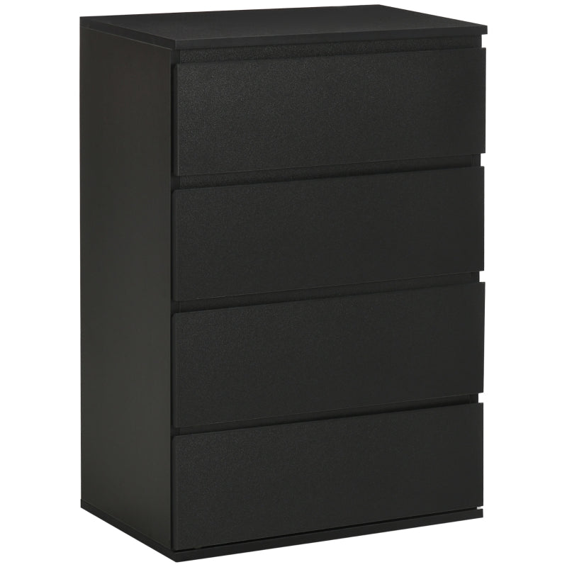 Modern Black 4-Drawer Storage Chest for Bedroom