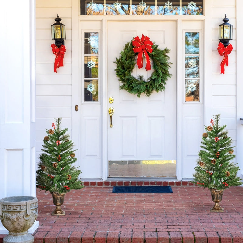 Green 3 Ft Christmas Tree Set with Pine Cones and Berries